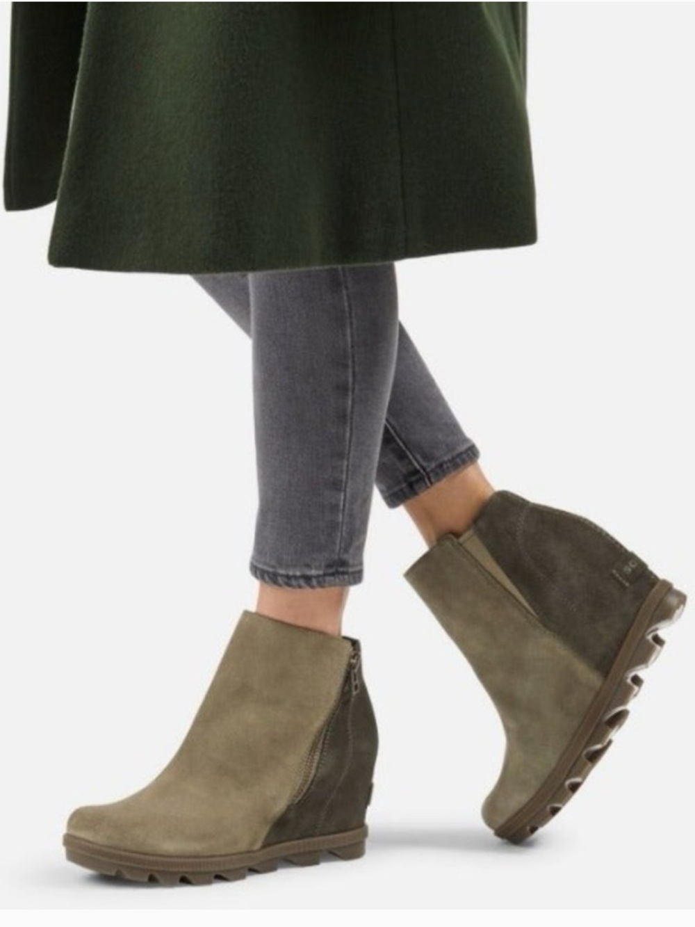 NEW Sorel Joan of Arctic Suede Chelsea Wedge Boots